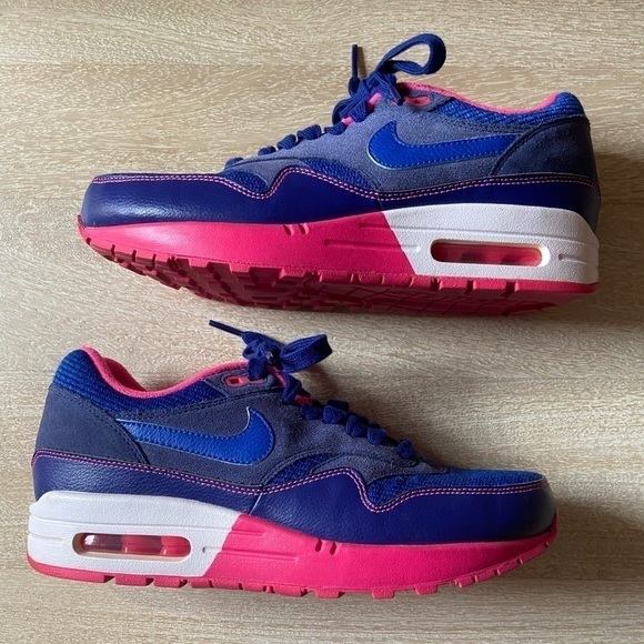 Nike Air Max 1 Rare Original Cobalt Blue & Pink Sneakers Tennis Shoes Size 7.5 - Picture 2 of 9
